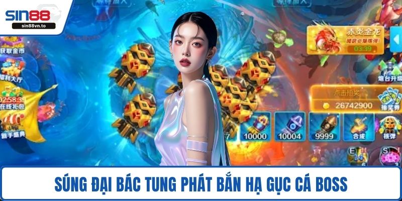 Súng đại bác tung phát bắn hạ gục cá boss
